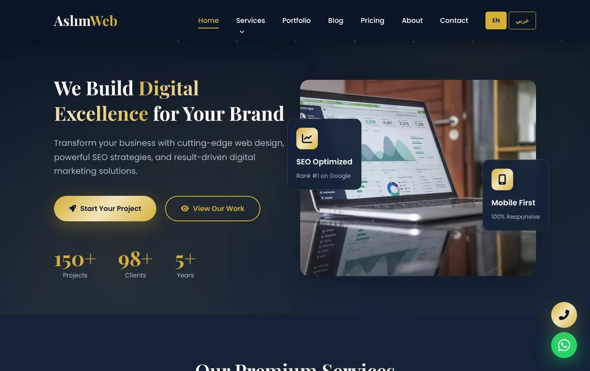 AslımWeb web sitesi anasayfası